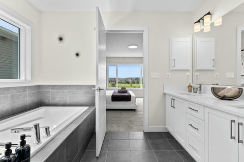 Unwind in your private spa-like retreat with a deep soaking tub