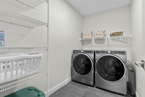 Full-size washer and dryer make laundry day a breeze