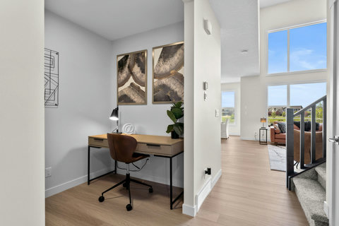 A quiet workspace nook perfect for staying productive during your stay