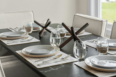Gather around this beautifully set dining table for memorable meals together