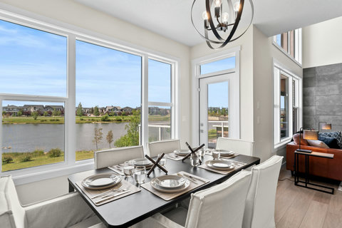 Gather around the table while soaking in stunning waterfront scenery