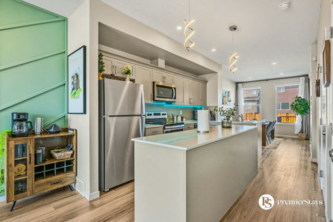 Bright, modern kitchen perfect for preparing meals and entertaining guests