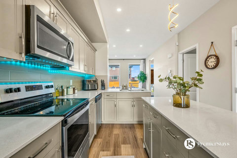 Sleek modern kitchen perfect for preparing meals with friends and family