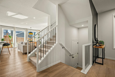 Bright, modern foyer welcomes you with clean lines and contemporary style