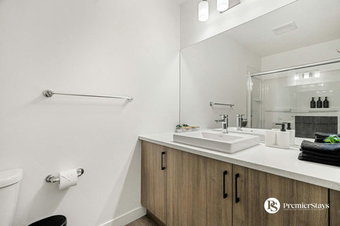 Spa-like master bathroom with vessel sink and designer finishes