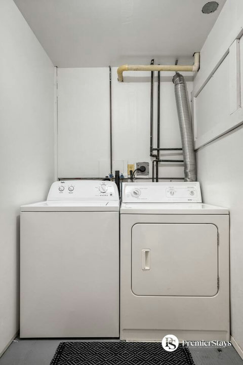 In-unit laundry with full-size washer and electric dryer
