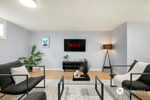 Stylish living room perfect for relaxing and streaming your favorite shows