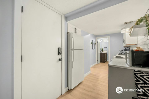 Bright modern kitchen with stainless steel appliances and ample counter space