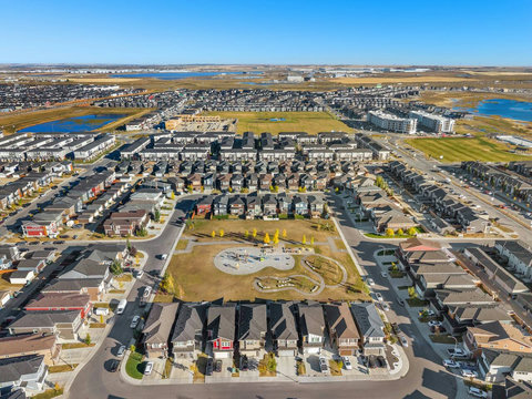 Bird's eye view of our vibrant master-planned community with parks and pathways