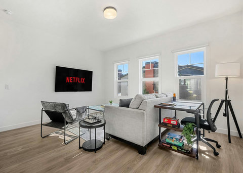 Bright living room perfect for relaxing and streaming your favorite shows