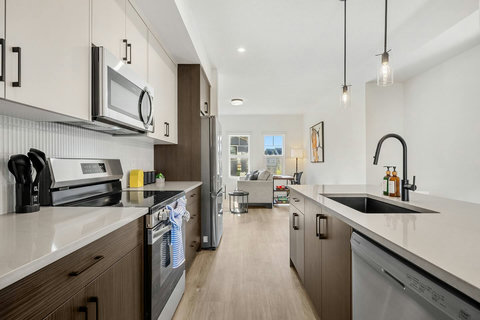 Sleek modern kitchen perfect for preparing meals together