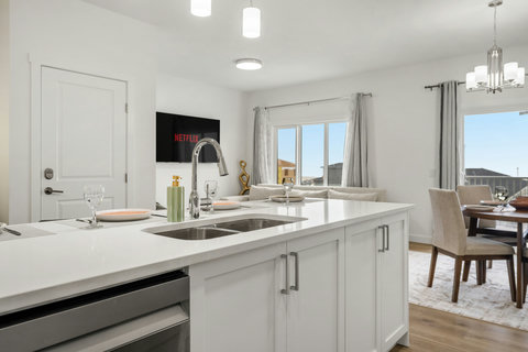 Bright modern kitchen with spacious island and premium stainless steel appliances