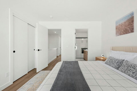 Bright, airy master suite with direct ensuite bathroom access