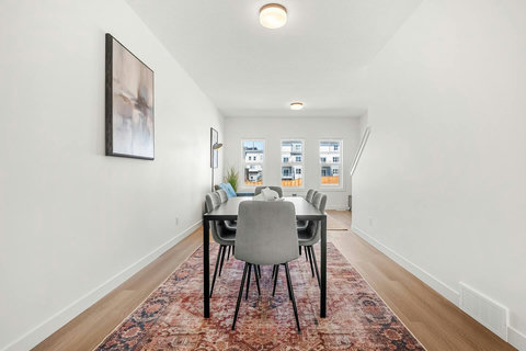 Bright dining space perfect for gathering with friends and family