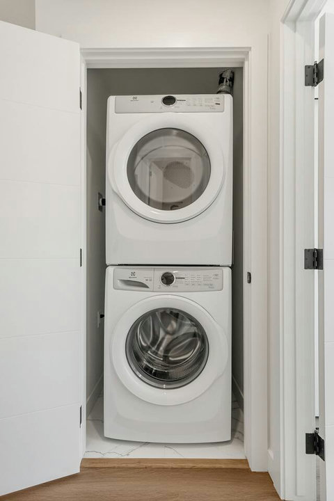 Convenient in-unit laundry with stacked washer and dryer