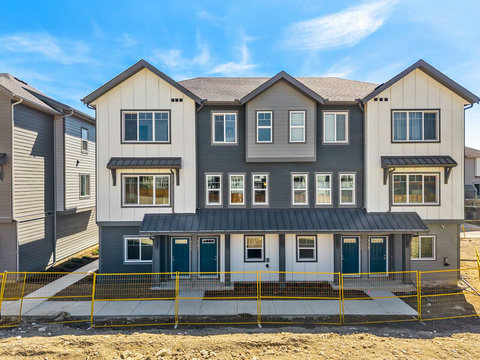 Stylish new townhome community with clean modern architecture and excellent curb appeal