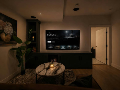 Sophisticated media room perfect for movie nights and entertainment