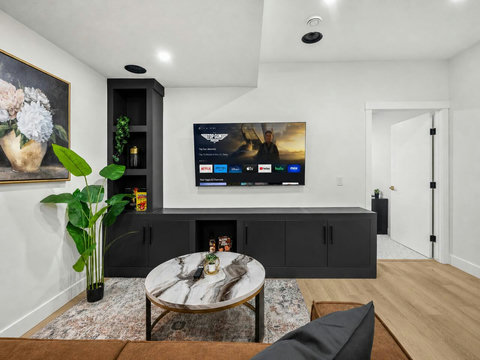 Stylish media room perfect for movie nights and entertainment