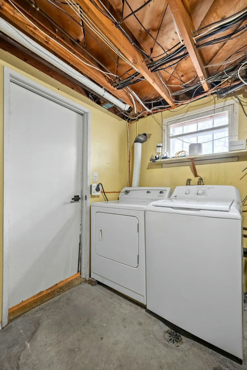 Convenient laundry room with full-size washer and dryer for your stay