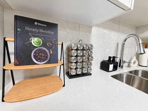 Spice rack and kitchen essentials
