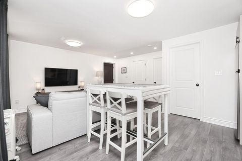 Dining table can double as a work table.