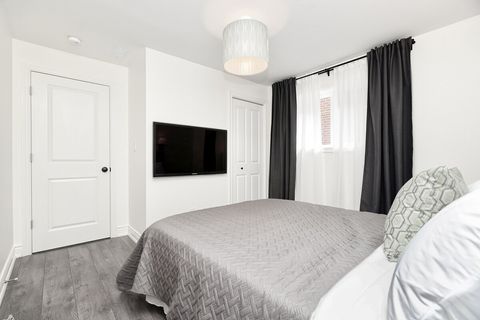 46 inch FHD TV with Fire TV stick, active Amazon Prime Video subscription, YouTube and other entertainment apps. Ample storage in the closet. 