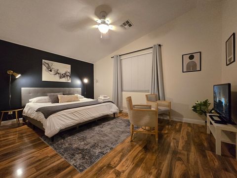 Spacious and private master bedroom w/ private attached bathroom.