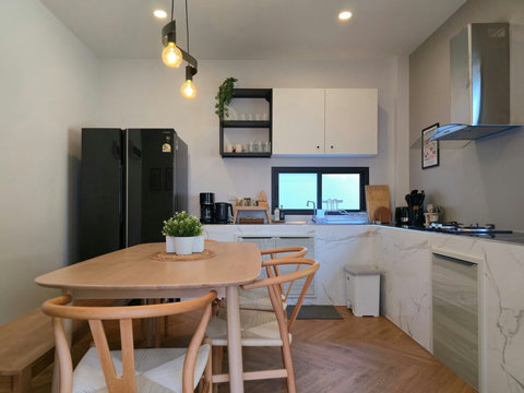 A practical, clean kitchen for everyday use.