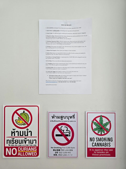*Please respect our neighbors*
⛔️ No drugs/marijuana are allowed on the property and the neighborhood. Smoking inside the house is also strictly prohibited. 

(Smoking cigarettes allowed outdoors and pool area, please use ashtray provided.)