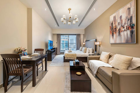 Step back and enjoy breathtaking Downtown views from your cozy studio.