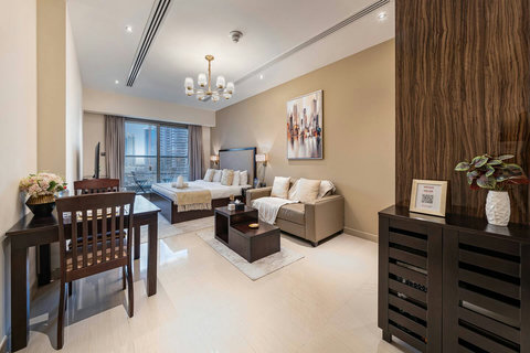 Step back and enjoy breathtaking Downtown views from your cozy studio.