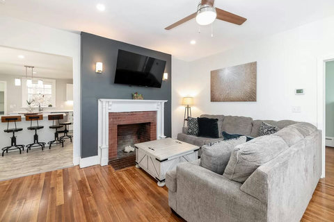 Big kitchen right off the living room makes entertaining a breeze!