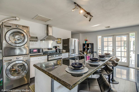 Enjoy meals with seating for 4 at the counter dining space.