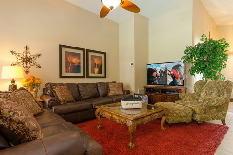 The Living Room/Lounge features a 55" TV and home stereo. Hulu+ 80 channel Live TV, Netflix, Disney+ and ESPN+ are all included free.