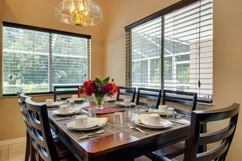 Dining for eight means there's room for everyone at the table.