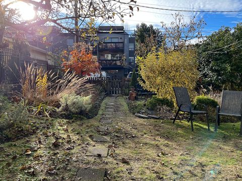 Shared Back yard garden and path to back parking area and back lane.
