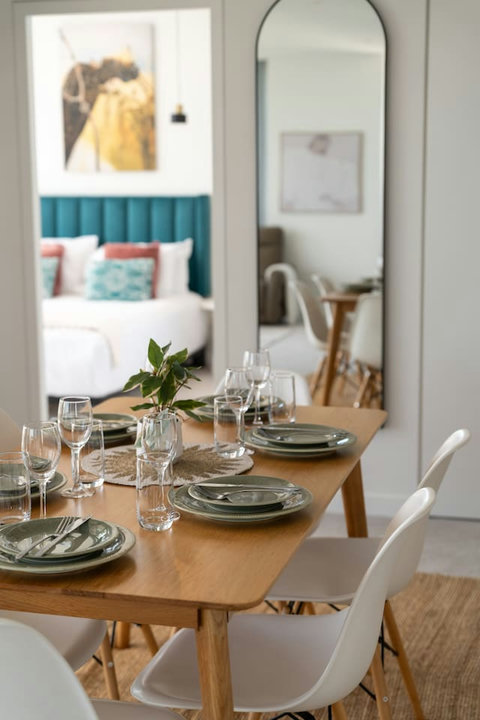 Gather around the beautifully styled dining table for memorable meals with family and friends.