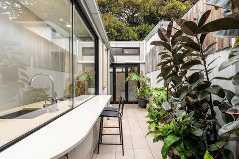 Pull up a stool at the courtyard bar and enjoy a relaxed coffee surrounded by greenery.