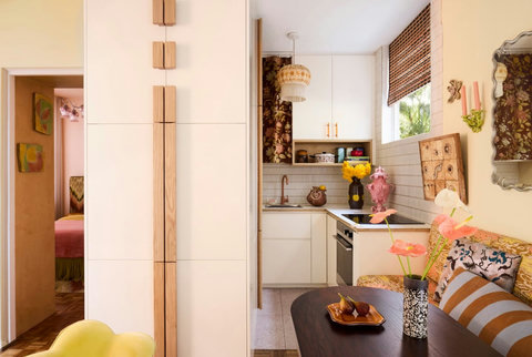 Compact, clever and full of charm, the kitchen and dining area make everyday living feel effortlessly inviting