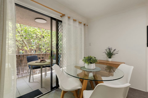 Open the doors to the balcony and enjoy an easy flow between indoor and outdoor living