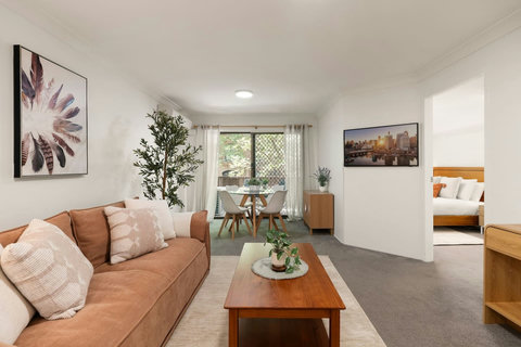 A comfortable open-plan living space with plenty of room to unwind between Sydney adventures