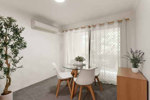 Enjoy meals for two in the bright dining area with air conditioning for year-round comfort