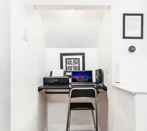 Efficient Remote Work - Work comfortably and efficiently in our dedicated computer workstation with high-speed internet. (Laptop available upon request)
