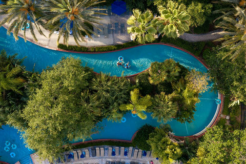 Orlando's only resort wave pool, lazy river, family pool, 125-foot corkscrew waterslide, adults-only pool. Daypass access from $15 Child or $40 Adult ($15 discount after 4 pm) (only about 5 miles away, based on availability & price subject to change)