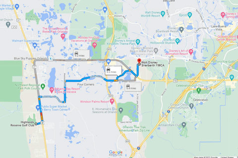 Magical Proximity to Disney World - Just about 9 miles to Walt Disney YMCA Sherbert in the Animal Kingdom area from our Golf & Tennis Resort Home. - as you can see from this google maps directions.