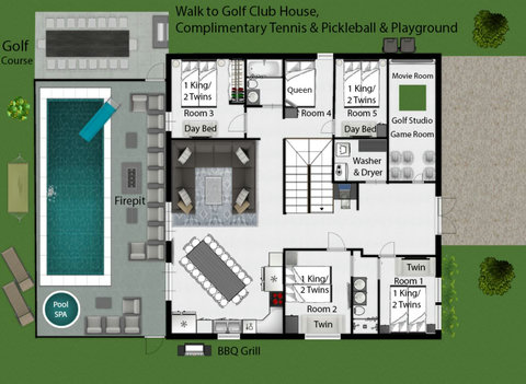 Discover the Disney Mansion Floorplan - First Floor - Your gateway to luxury and enchantment.