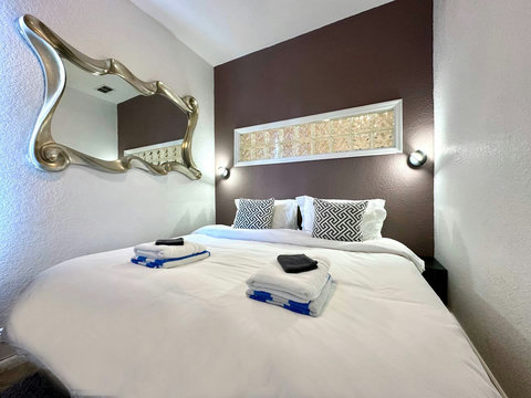 Choose between 1 King Bed or 2 Twin Beds and 1 Twin Bed for a comfortable stay.