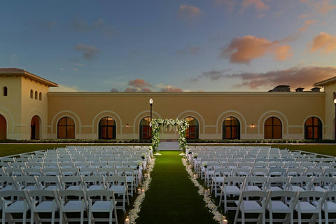 Have your wedding guests stay in our homes where we can host up to 60 persons (if you rent both of them 30 persons x 2 homes) and host you ceremony at this beautiful resort just a couple of miles away from our private Golf Tennis SPA Resort Villas.