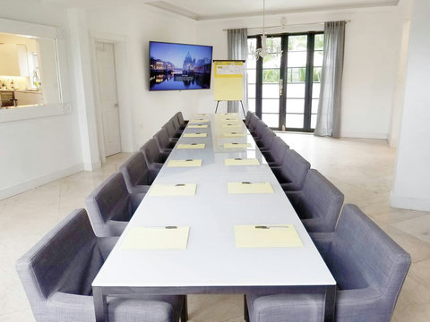 Additional tables and chairs can be added if and when you need to arrange a meeting. 