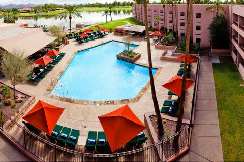 Enjoy full access to the Resort Restaurant, Bar, & Heated Pool just 100 yards away from villa. Plus, unwind in your private hot tub with an exotic fireplace for breathtaking Arizona Mountain sunsets at our ScottsdaleResortVillas - ScottsdaleGolfVilla